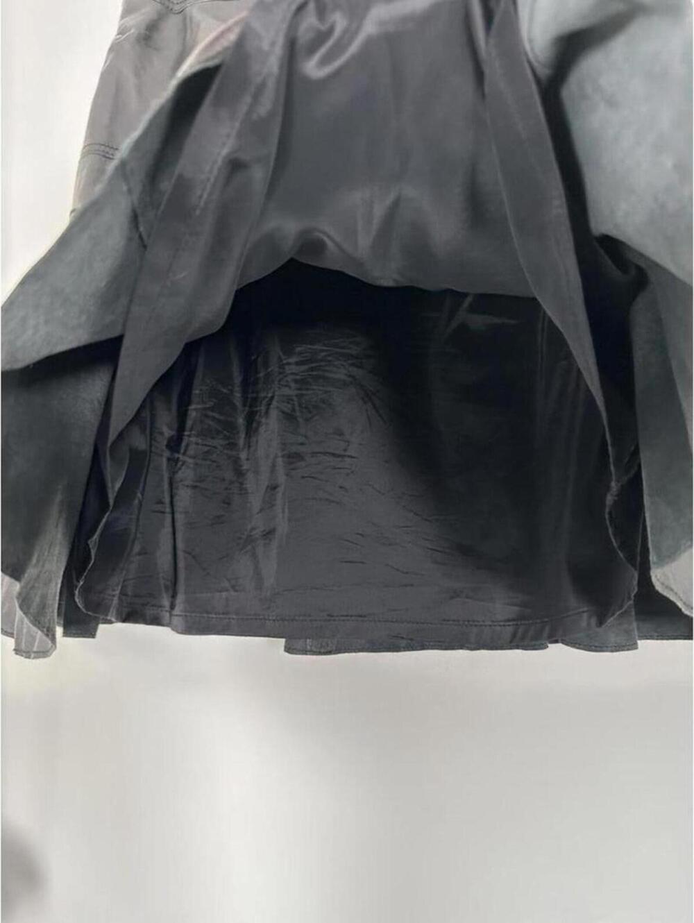 Halogen Black Leather Flounce Mini Skirt Womens 4 NWT Preppy - Picture 5 of 8